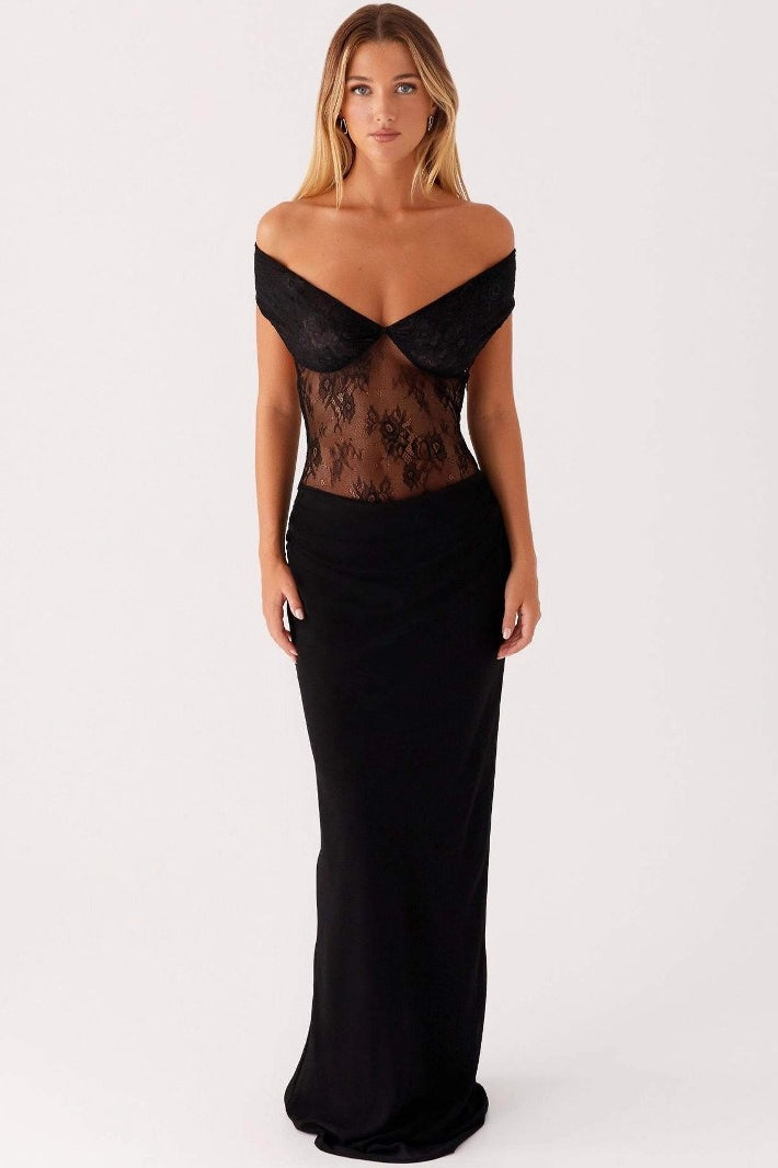 Mesh See Through VNeck Backless Bodycon Dress