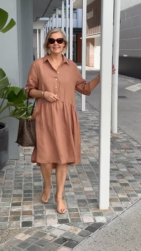 New Cotton linen casual dress