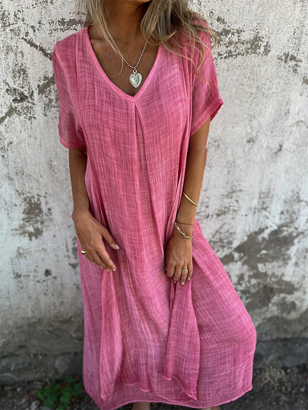 Olga Statement Cotton and Linen Dress Occasion Edit