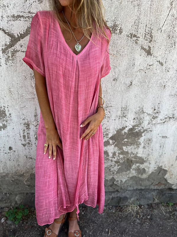 Olga Statement Cotton and Linen Dress Occasion Edit
