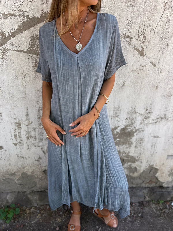 Olga Statement Cotton and Linen Dress Occasion Edit