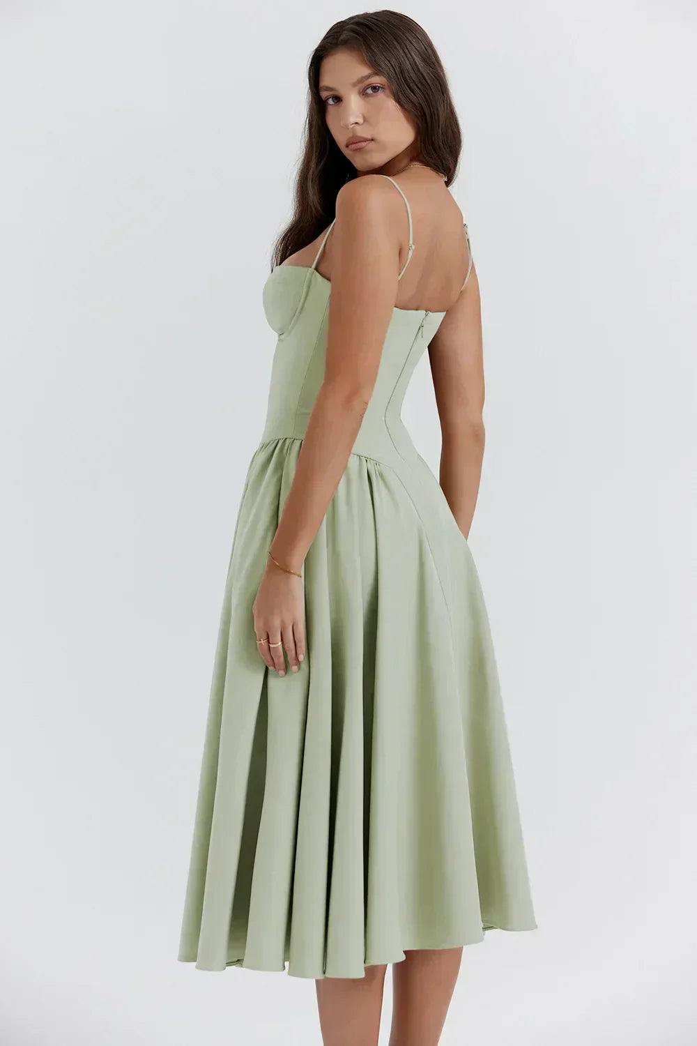 Nina | Sleeveless Corset Midi Dress