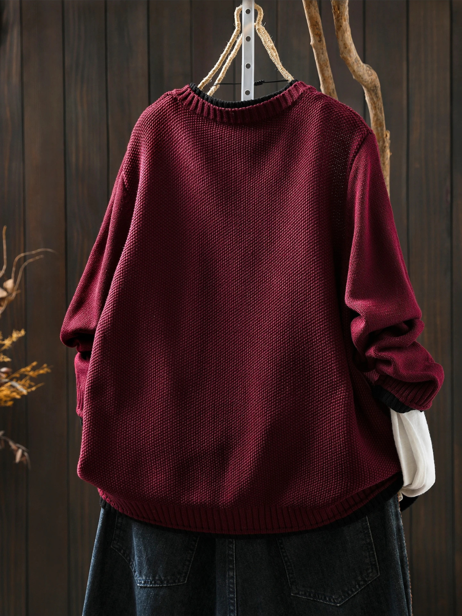 Textured Knit Button-Front Round Neck Long Sleeve Cardigan 2