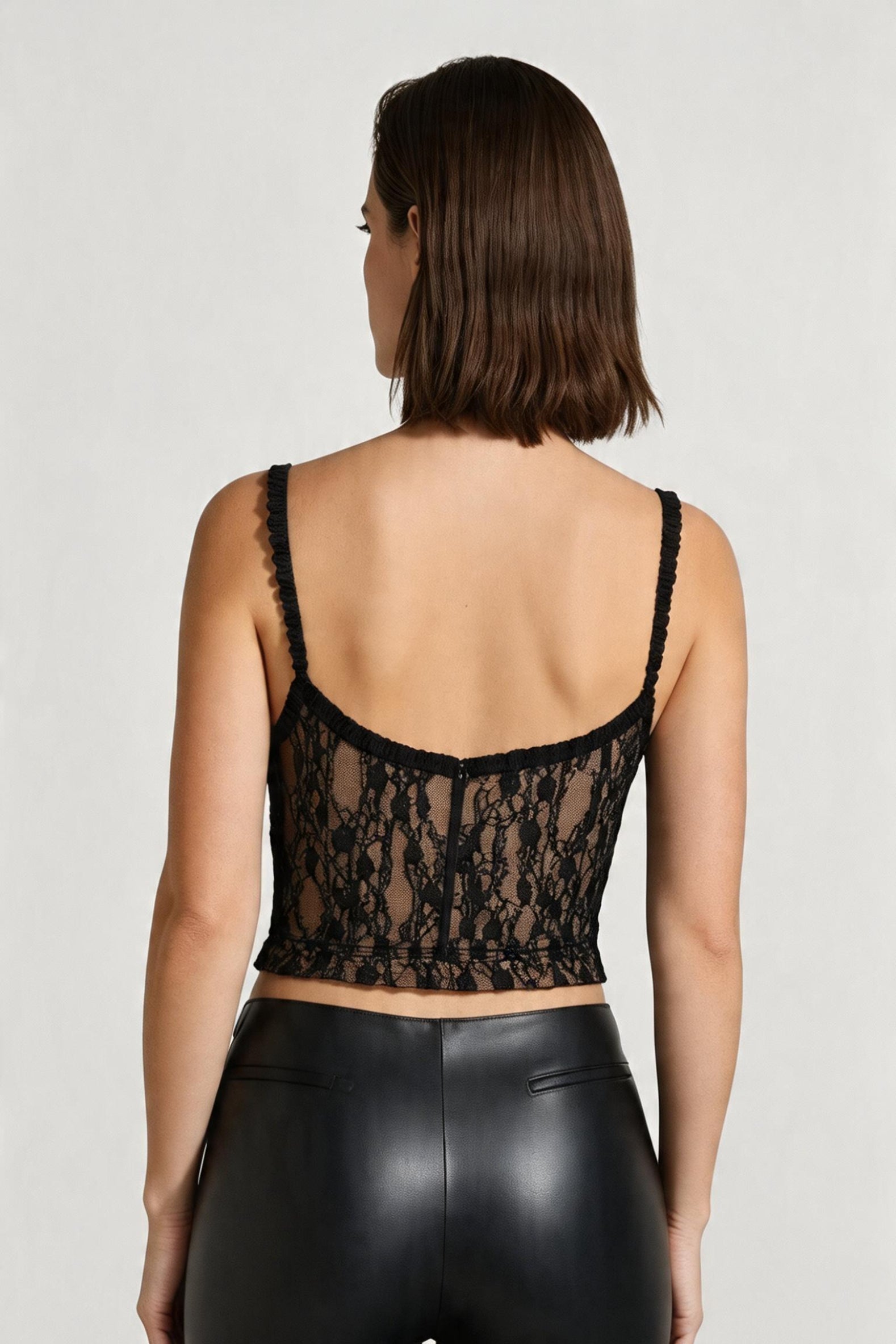Lace lined sexy cami top