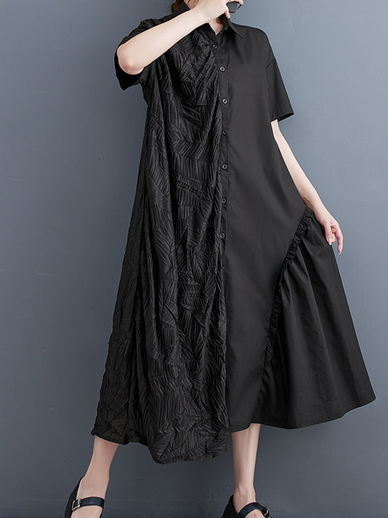 Giving Love Ruffled A-Line Shirt Dress