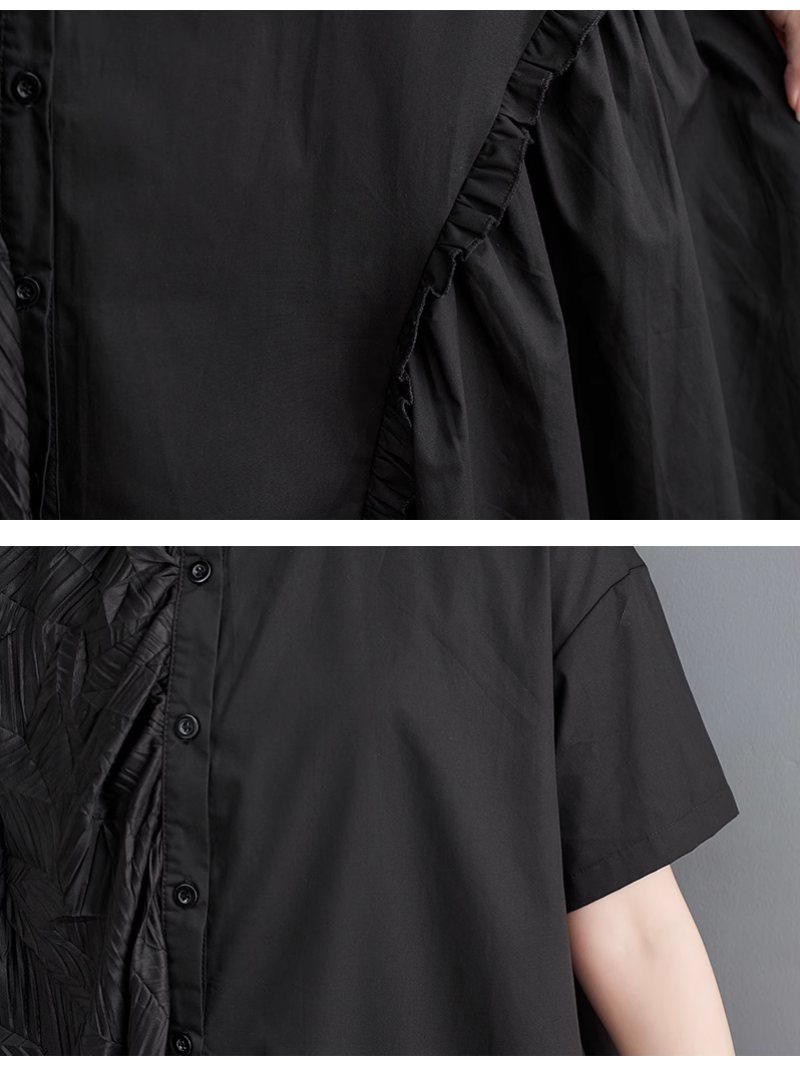 Giving Love Ruffled A-Line Shirt Dress