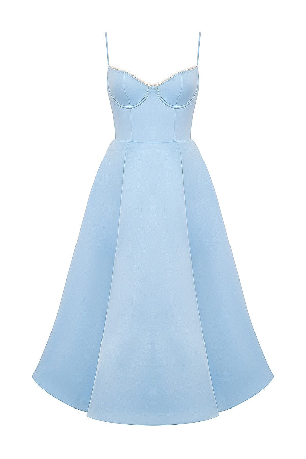 Lorraine Premium Strapless V Neck Sleeveless Tutu Maxi Dress Designer Edit