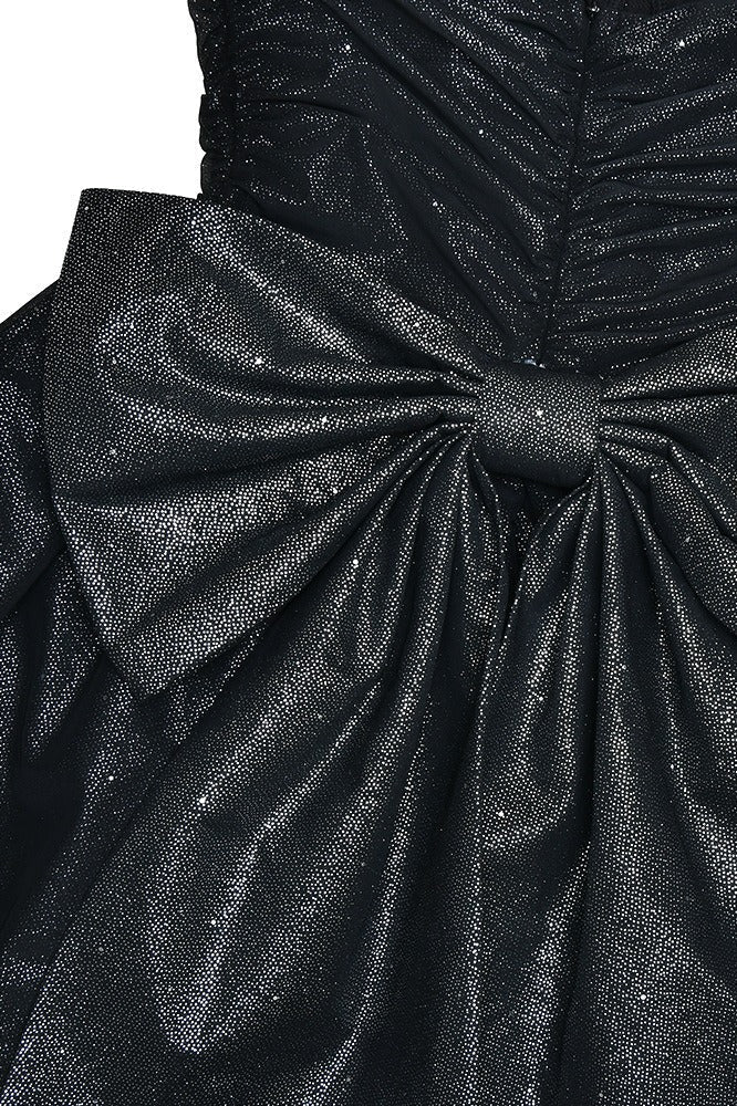 Satin Bow A-Line Mini Dress