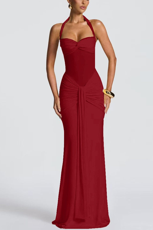 Mesh Panel Sash Maxi Dress 15