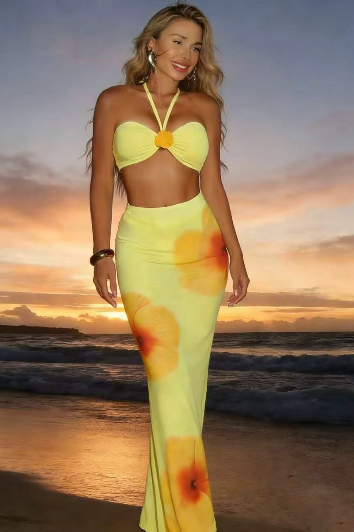 Slim Beach Vacation Three Piece Swim Set