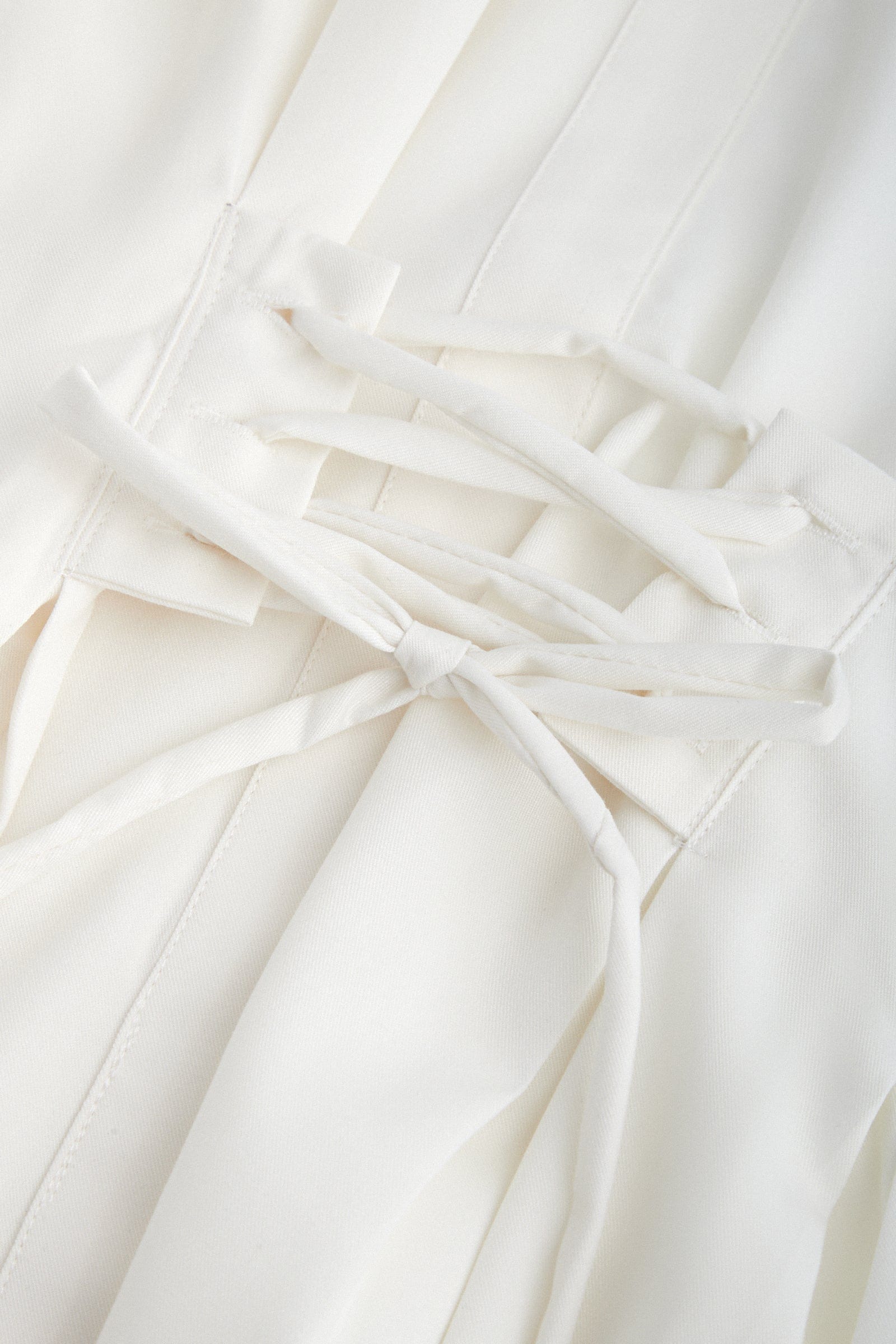 Adalie White Cinched Waist Shirt Dress