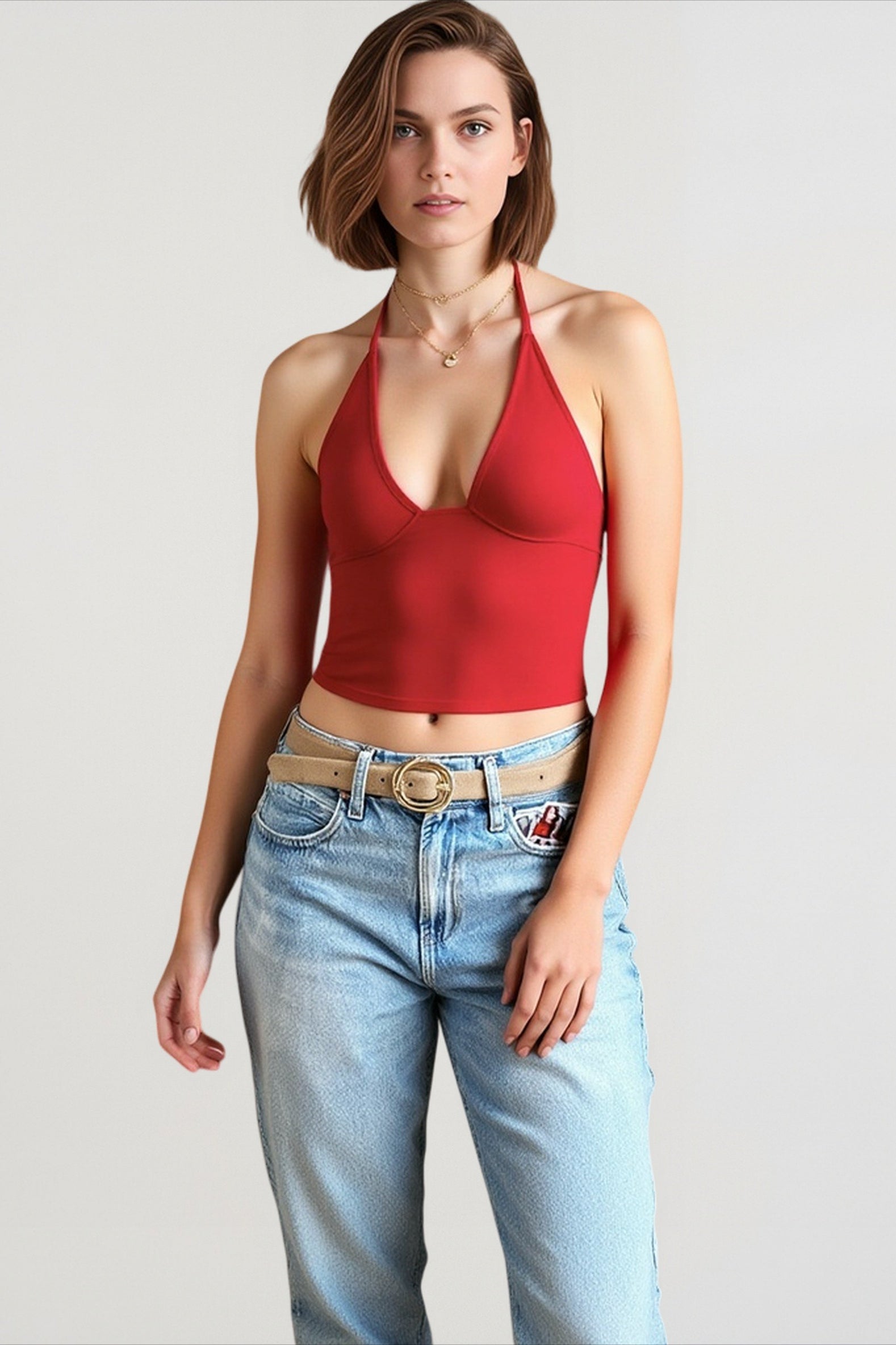 V neck halter cami top