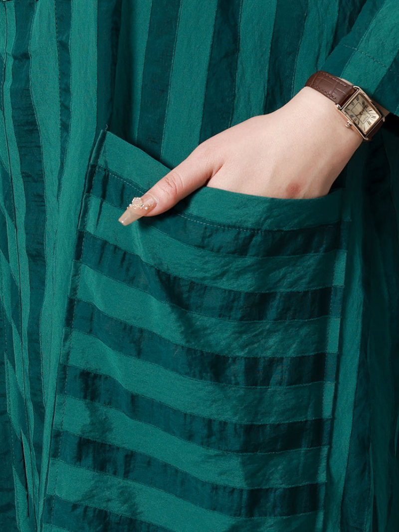 Textured Stripe Long Cardigan and Wide Leg Pants Set