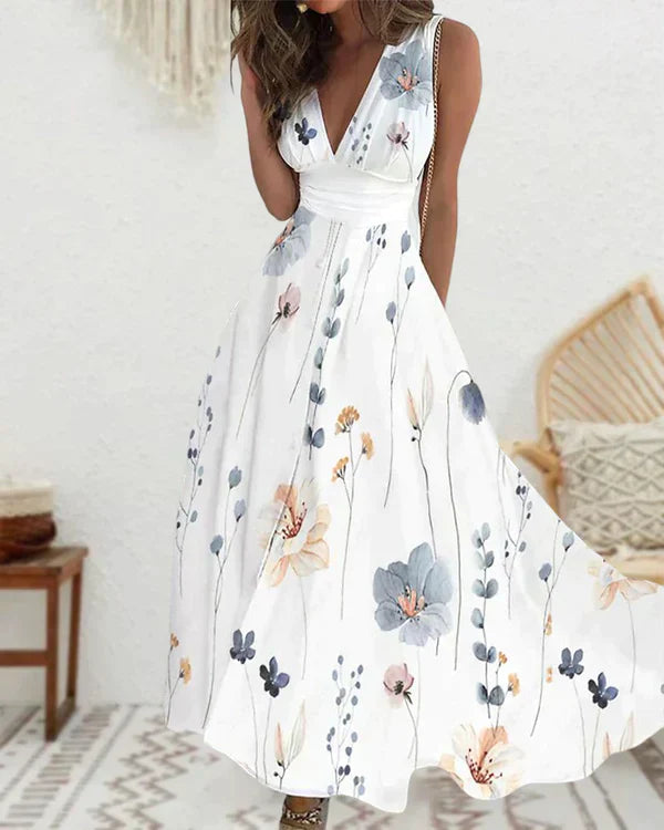 Viviana Premium Floral Dress Sleeveless Designer Edit
