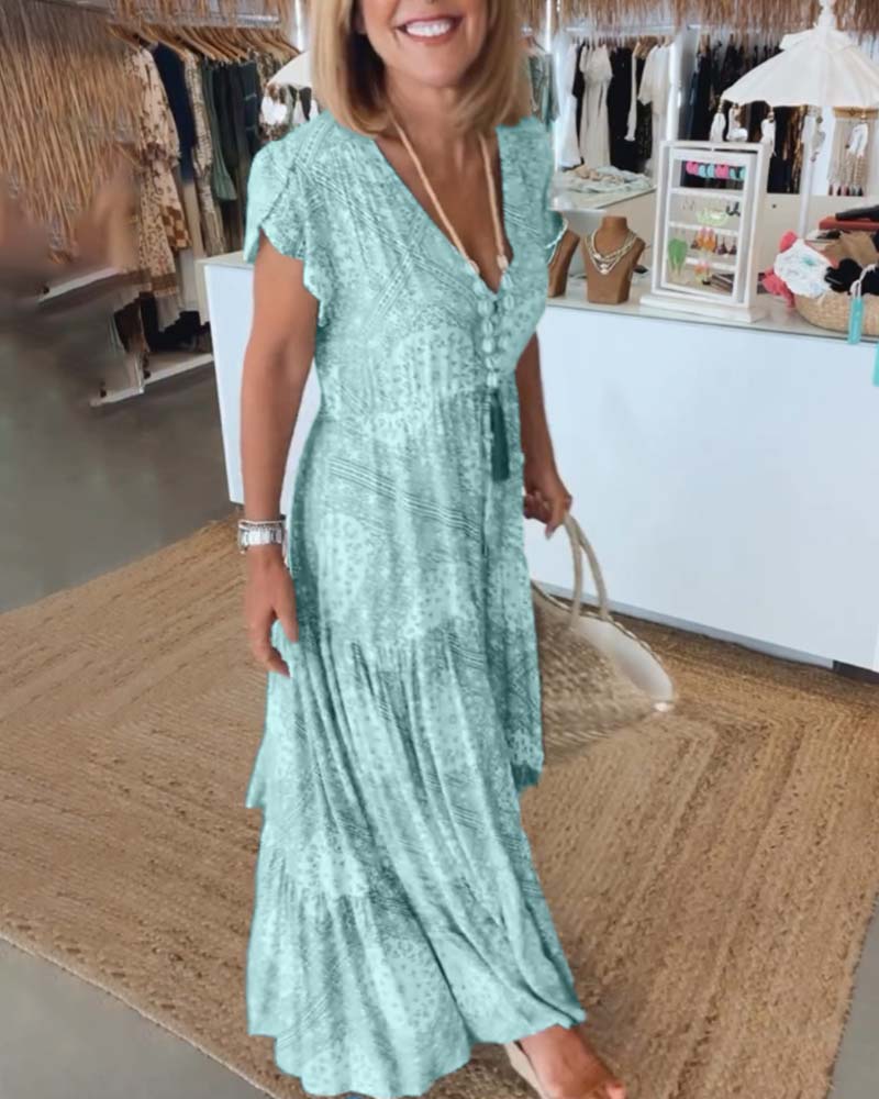 Rosalie Boutique Holiday Dress with Slit Elevated Occasion Wear