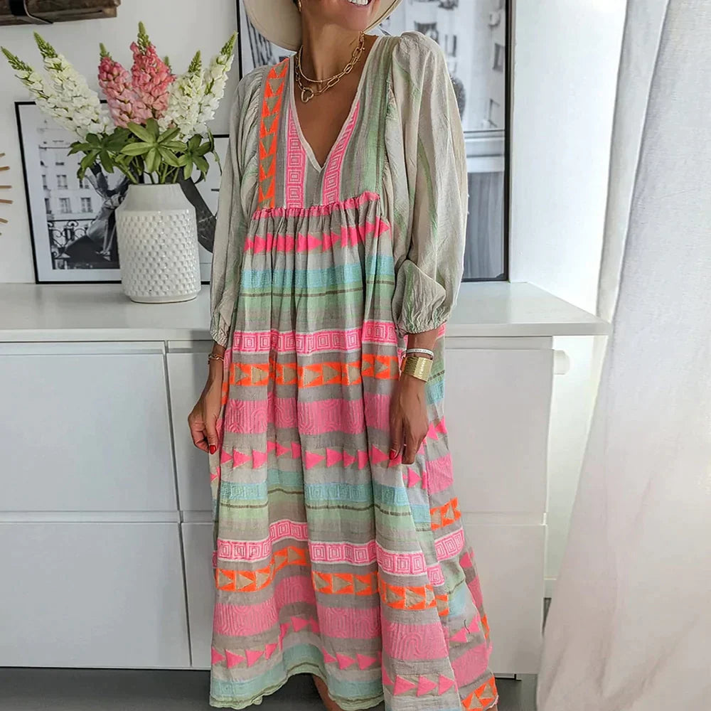 Gaia Colorful Summer Dress for Women Modern Chic Style
