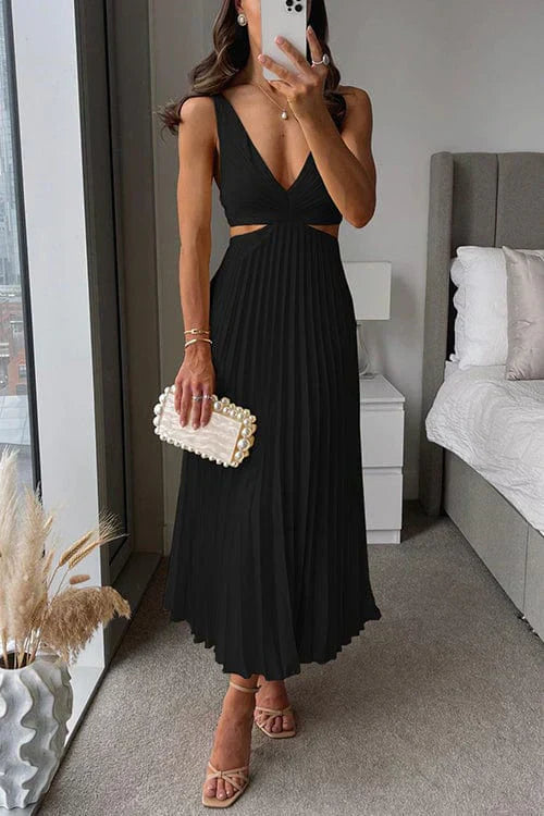 Nina Timeless Pleated Dress with a Neckline Chic Silhouette Collection