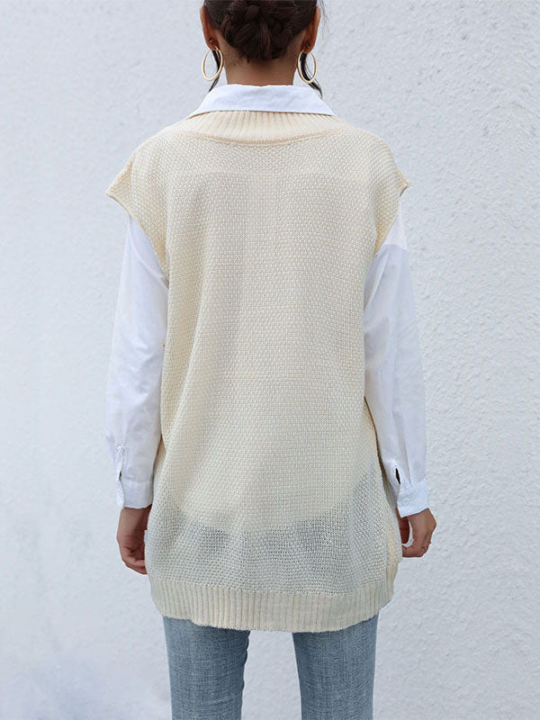 Solid Color Knitted Vest