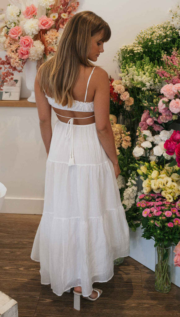 Saz Maxi Dress White