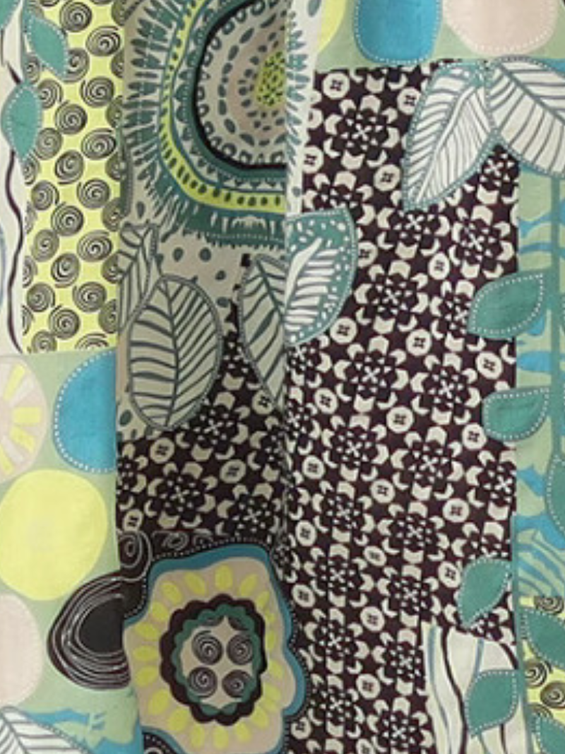 Scoop Neck Spaghetti Strap Abstract Print A-Line Maxi Dress