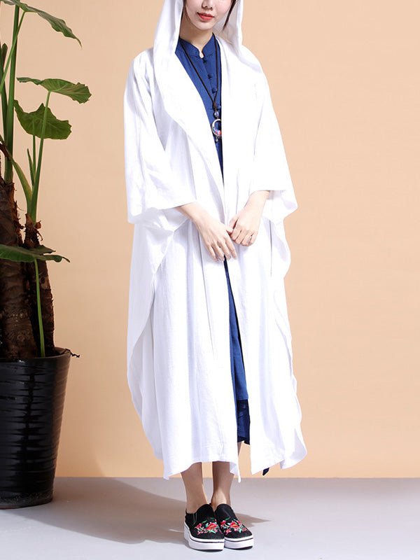 Batwing Sleeve Open Front Loose Long Cape Coat 14