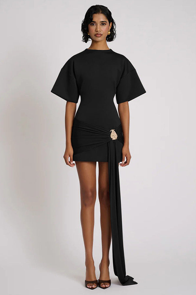 Ruched Tie Detail Bodycon Midi Dress 6