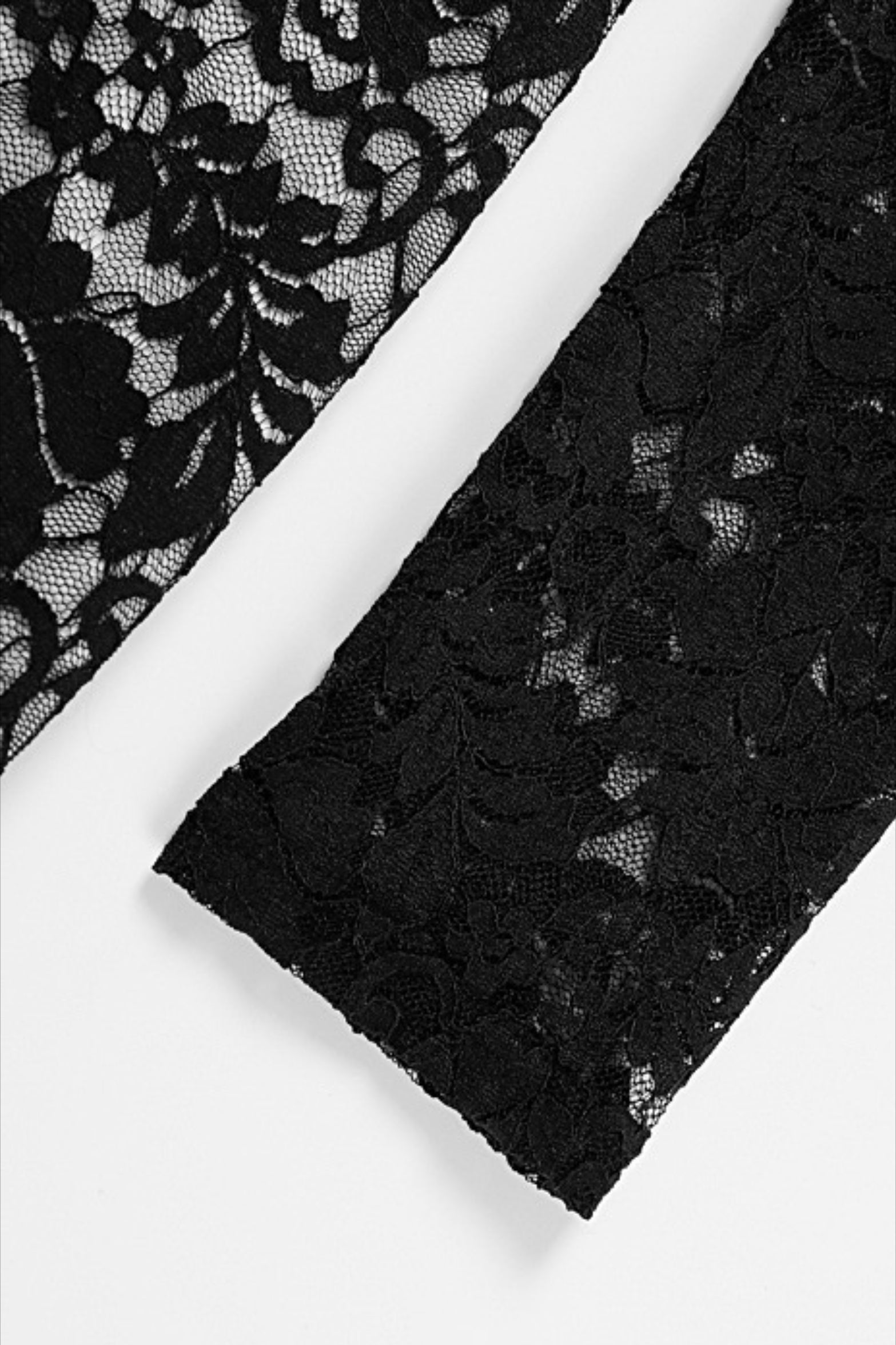 Black Sweetheart Neck Long Sleeve Floral Lace Sheer Overlay Bodycon Mini Dress 8