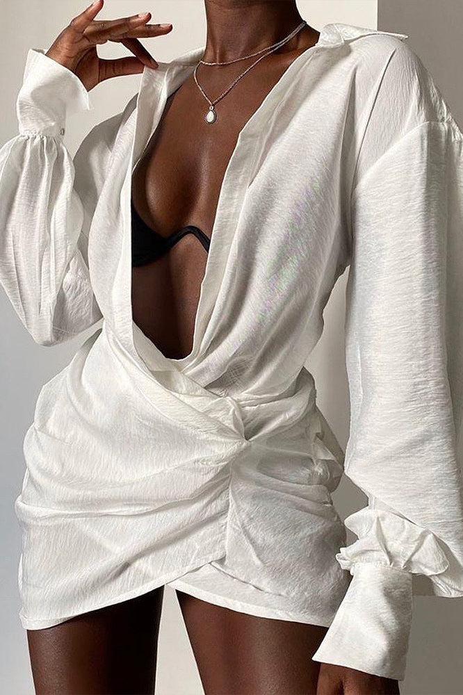 Sexy Sheer Long Sleeve Cover Up
