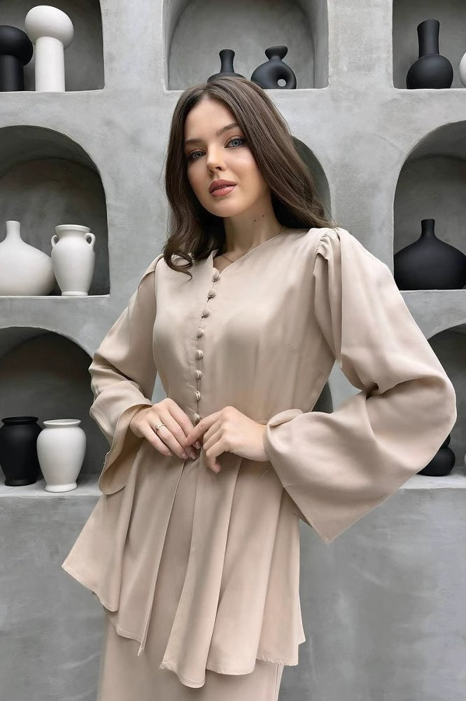 Solid Cardigan Dress Two Piece Elegant Work Set
