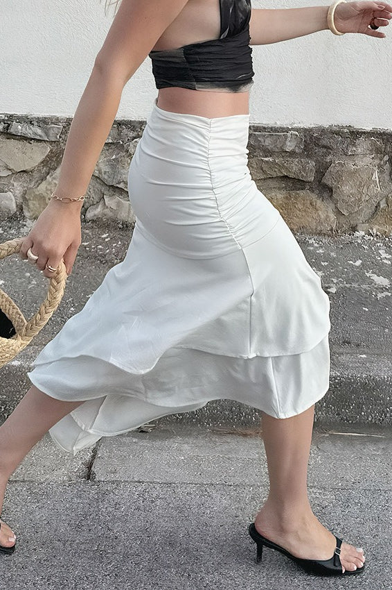 White Knit Bodycon Skirt
