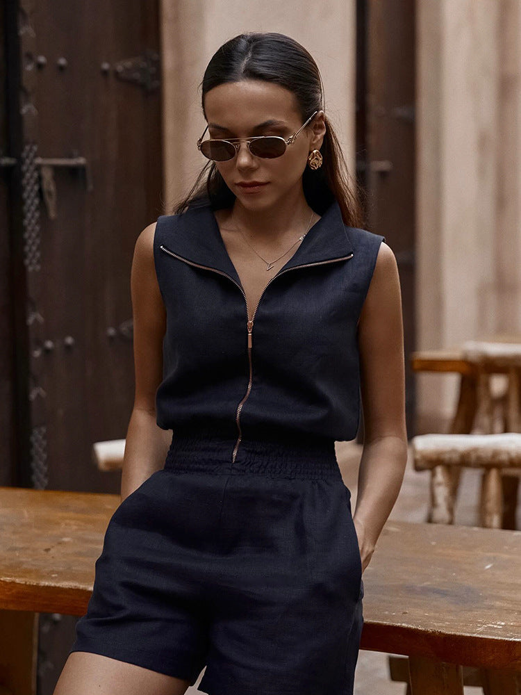 Summer Temperament Sleeveless Jumpsuit