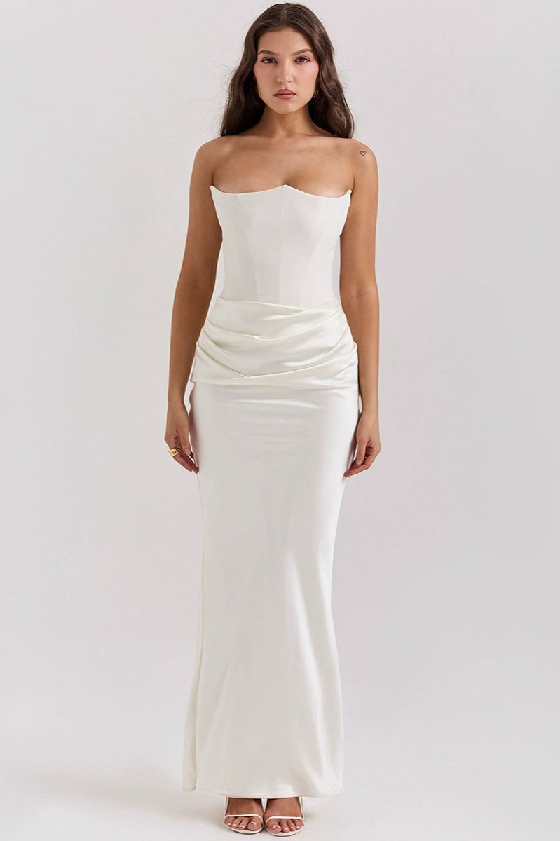 Strapless Backless Ruched Party Dress