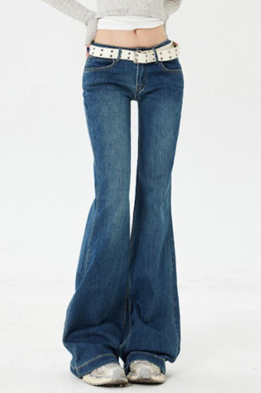 Low Rise Stretch Wide Jeans