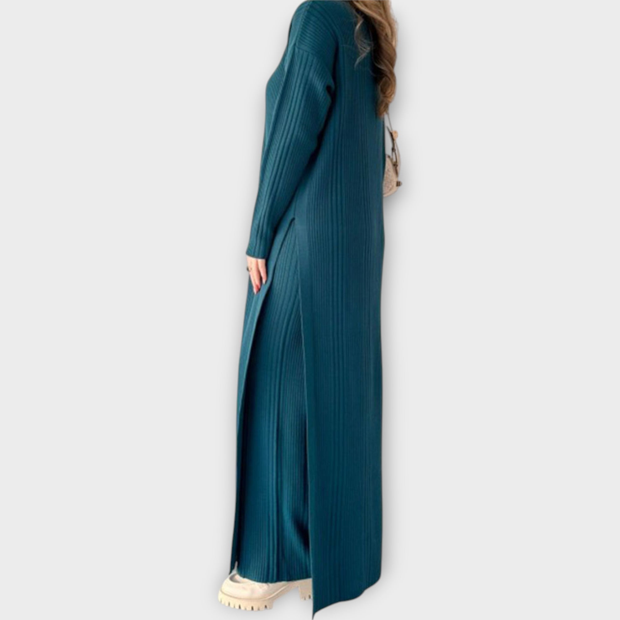 Elegant Ribbed Knit Co-ord Set