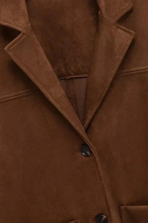 Suede TwoButton Casual Blazer