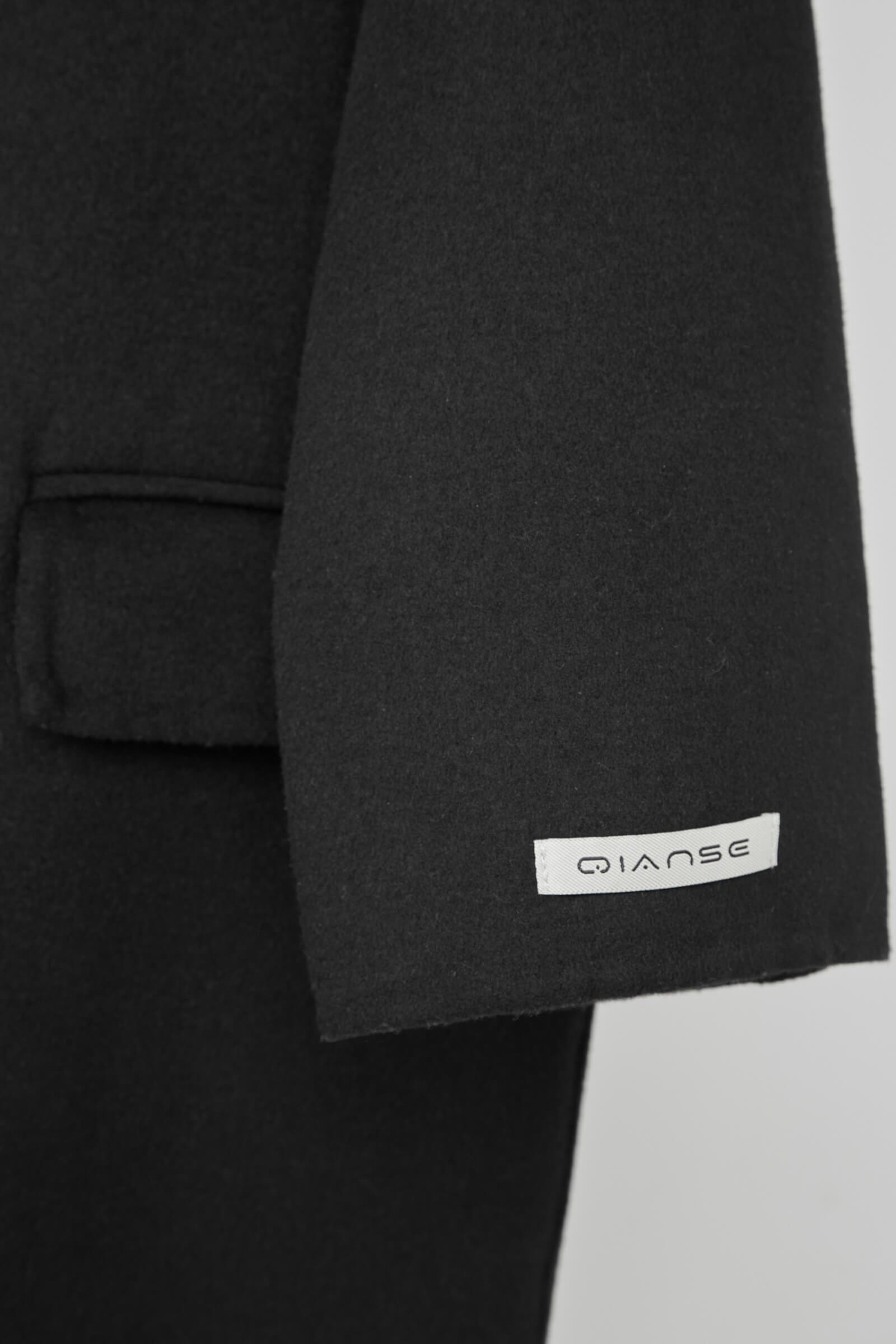 Black Premium Wool Double-Breasted Longline Coat