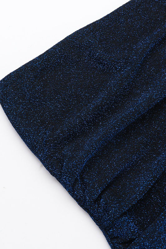 Blue Strapless Sash Waist Sequin Mini Dress 7