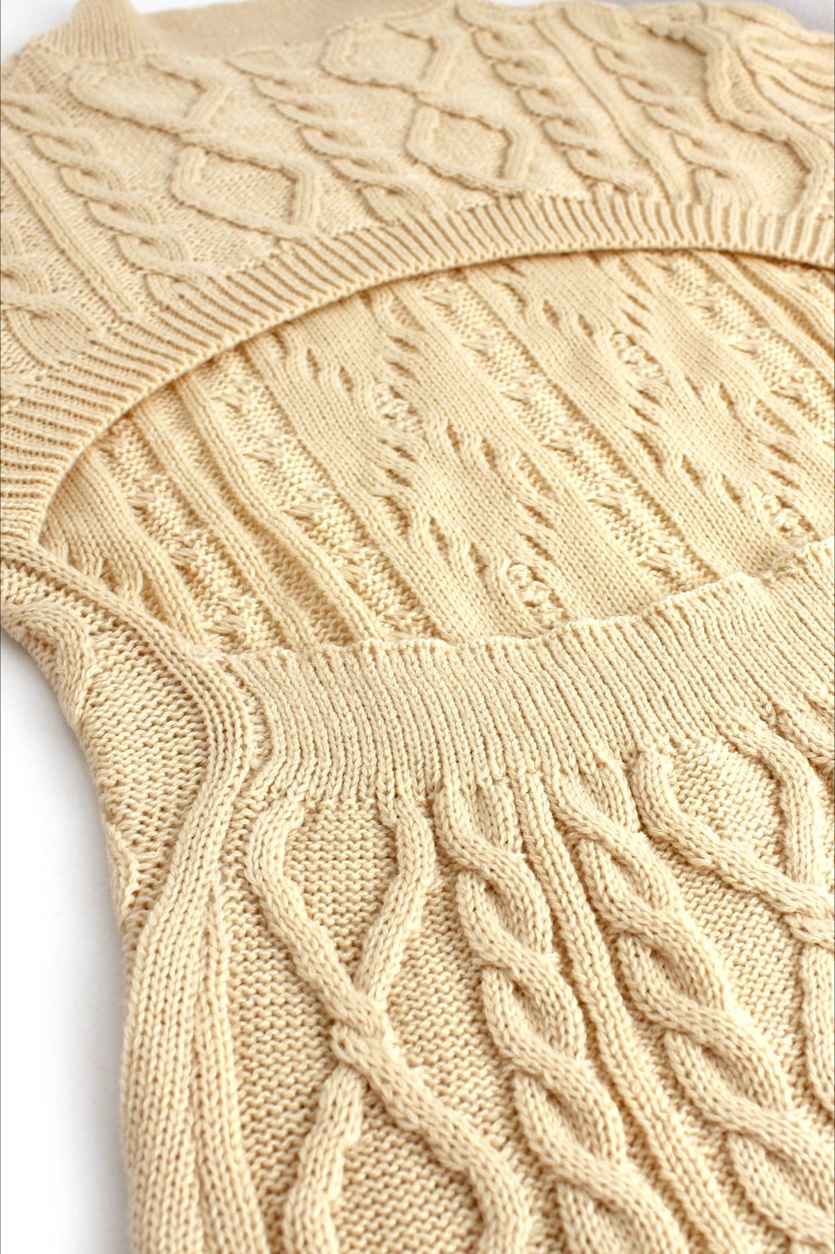 Long Sleeve Cable Knit Backless Sweater Dress 13