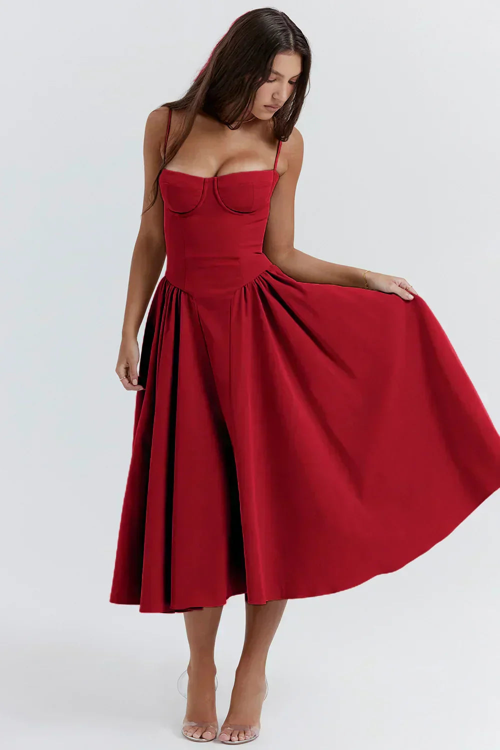 Nina | Sleeveless Corset Midi Dress