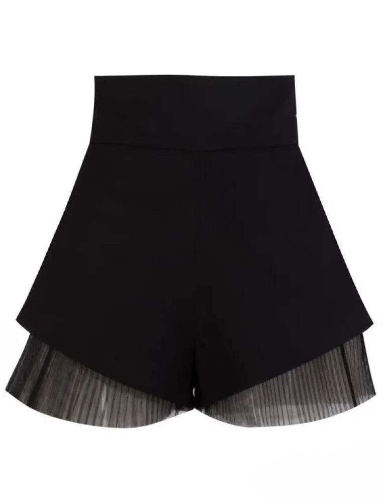 French WarmSeason Blouse Sling Retro Mujer Slimming Arm Blusas Women Mesh Sexy Top Long De Lace Shorts Elegant Set