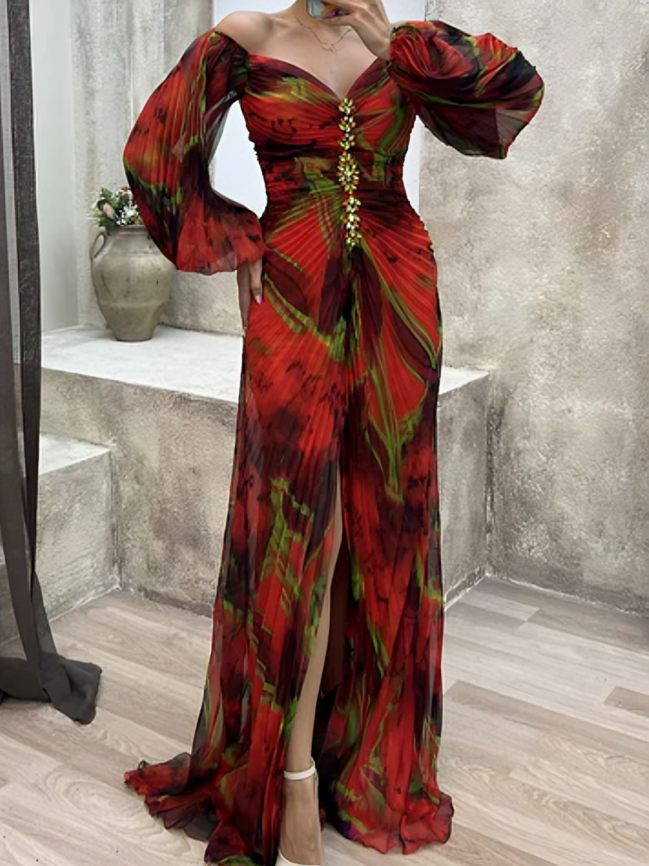 Viviana Boutique V Neck Dress Evening Wear Edit