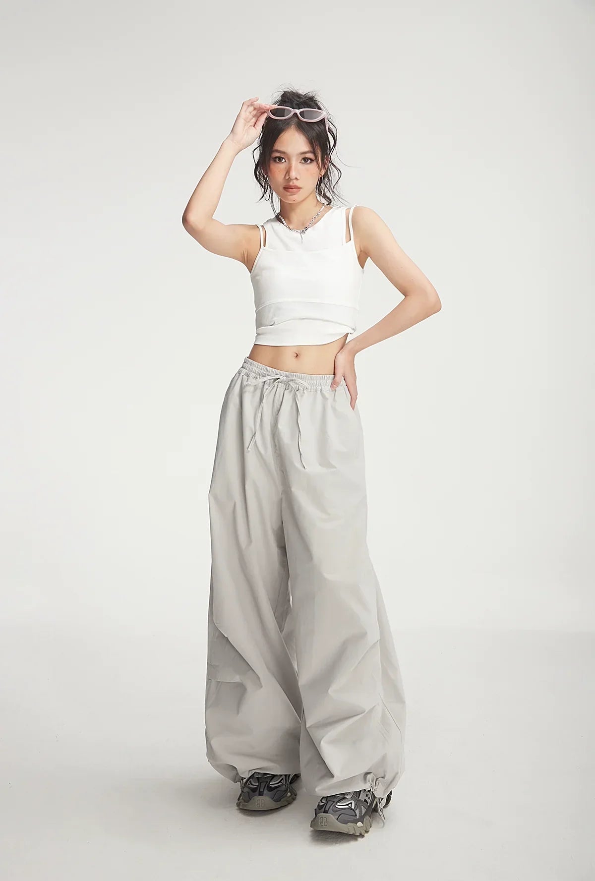 Balloon Drawstring Palazzo Pants