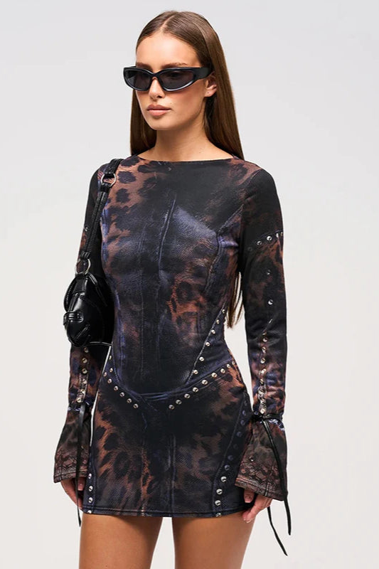 Y2K Long Sleeve Mini Dress
