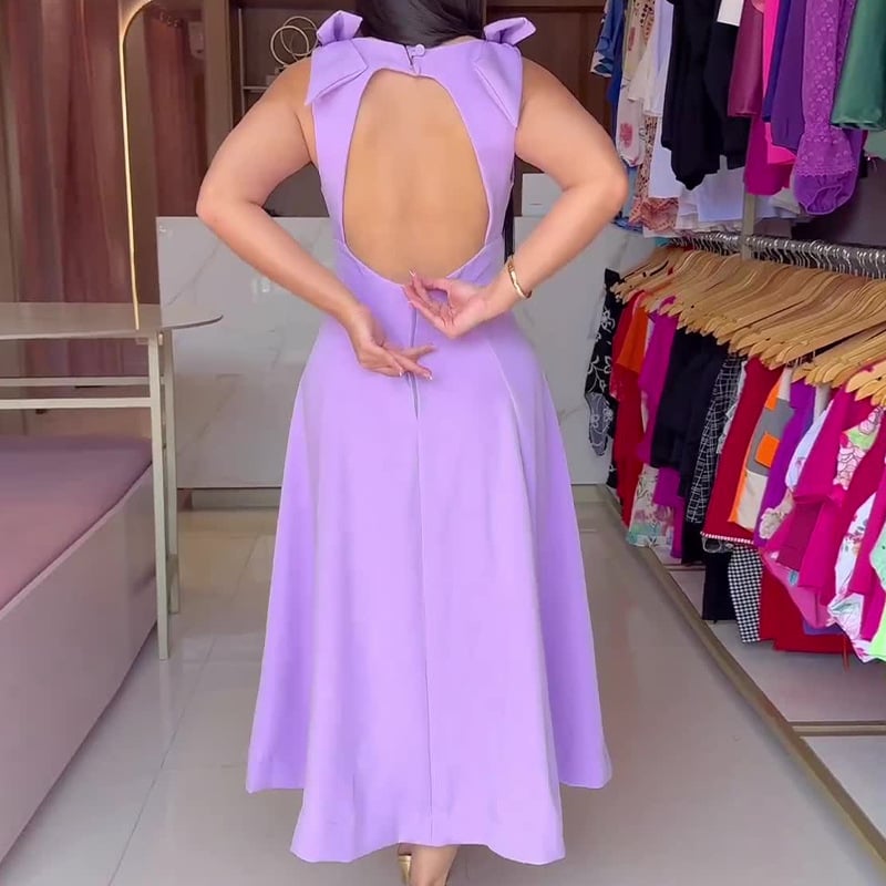 Bow backless dress mini