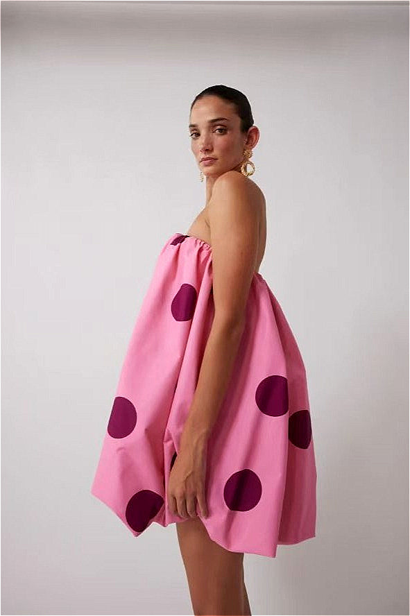 Polka Dot Strapless Bodycon Mini Dress 2