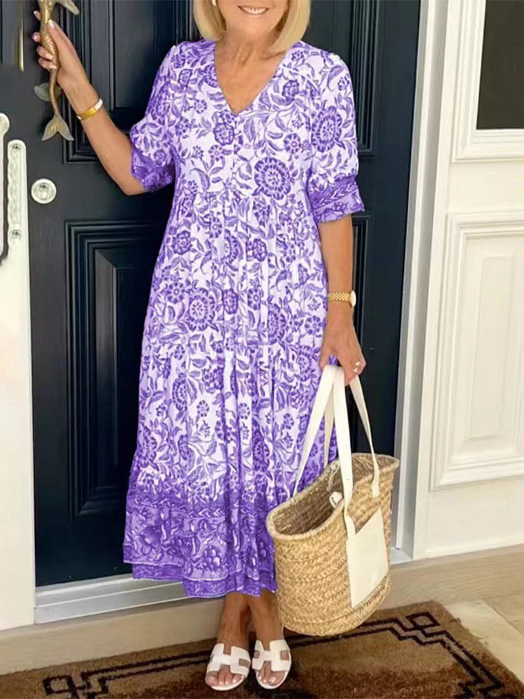 SUMMER V-NECK BOHEMIAN DRESS