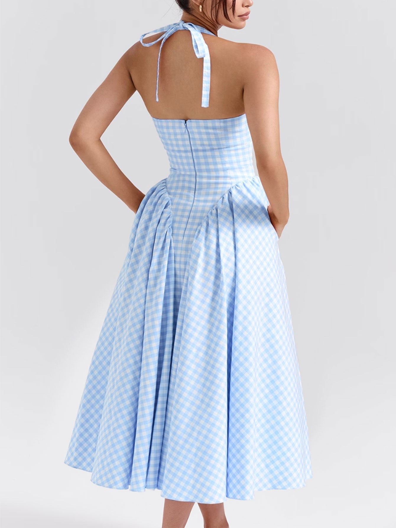 Naomi Exclusive Midi Dress with Deep V Neck Statement Occasion Edit