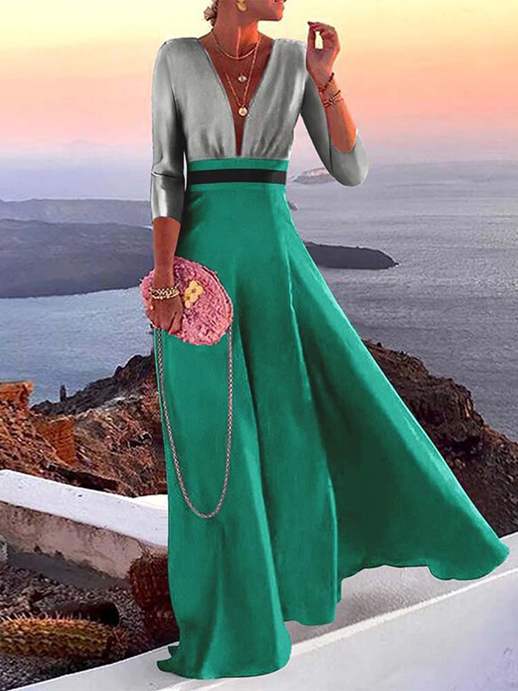 Fashion V-Neck Maxi Dress
