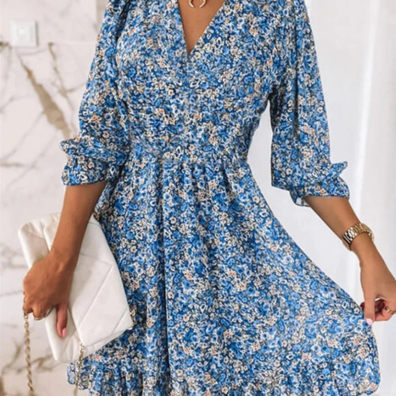 Abigail Minimalist Floral Print Dress for Women Everyday Luxe Edit