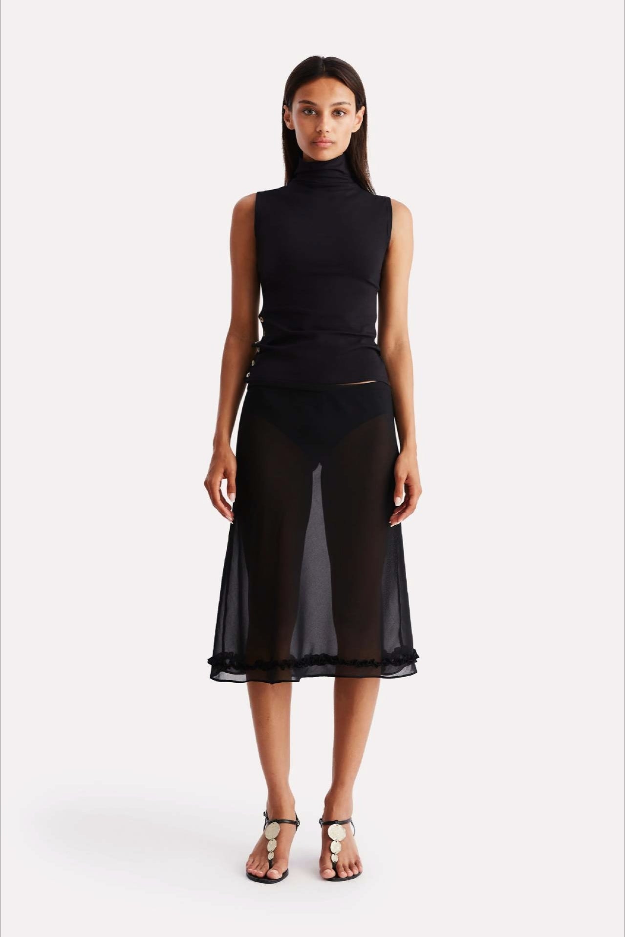 Polka Dot High Waist A-Line Skirt